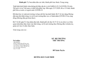 Công văn 1560/BYT-MT 2020 hướng dẫn khử trùng khu vực có bệnh nhân COVID-19 tại cộng đồng