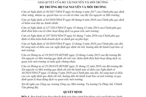 Quyết định 796/QĐ-BTNMT 2020 Quy trình liên thông giải quyết thủ tục hành chính quan trắc môi trường