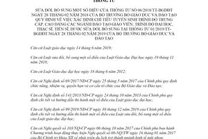 Thông tư 07/2020/TT-BGDĐT sửa đổi Thông tư 06/2018/TT-BGĐDT tuyển sinh trung cấp cao đẳng