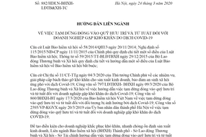 Hướng dẫn liên ngành 882/HDLN-BHXH-LĐTB&XH-TC 2020 tạm dừng đóng vào quỹ hưu trí và tử tuất