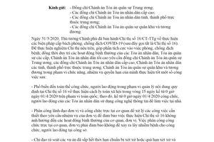 Công văn 118/TANDTC-VP 2020 thực hiện Chỉ thị 16/CT-TTg