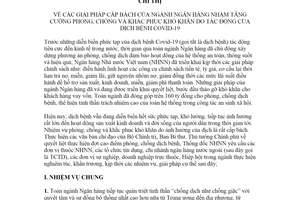 Chỉ thị 02/CT-NHNN 2020 giải pháp tăng cường phòng chống và khắc phục khó khăn do Covid-19