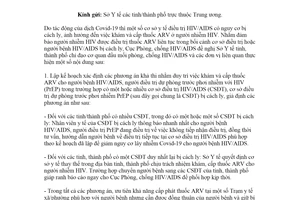 Công văn 190/AIDS-ĐT 2020 khám và cấp thuốc điều trị người bệnh HIV/AIDS trong dịch COVID-19