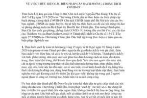 Chỉ thị 05/CT-UBND 2020 thực hiện biện pháp cấp bách phòng chống dịch COVID-19 Hà Nội