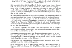 Chỉ thị 03/CT-VKSTC 2020 quyền công tố trong xử lý tội phạm liên quan đến phòng chống Covid-19