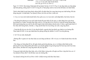 Công văn 3163/QLD-KD 2020 sản xuất phân phối thuốc trong giai đoạn dịch bệnh Covid-19