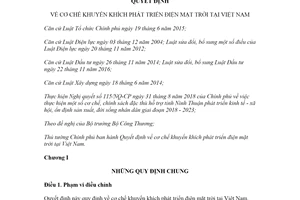 Quyết định 13/2020/QĐ-TTg cơ chế khuyến khích phát triển điện mặt trời tại Việt Nam