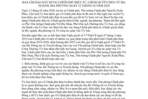 Thông báo 139/TB-VPCP 2020 kết luận của Thủ tướng Chính phủ về xây dựng Chính phủ điện tử