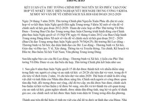 Thông báo 134/TB-VPCP 2020 kết luận của Thủ tướng Chính phủ về chính sách xã hội