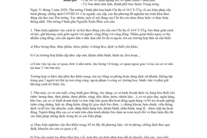 Official Dispatch 2601/VPCP-KGVX 2020 implementation of Directive COVID-19 prevention and control