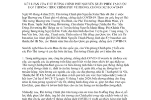 Thông báo 146/TB-VPCP 2020 kết luận Thủ tướng Chính phủ tại cuộc họp phòng chống dịch COVID-19