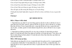 Nghị định 47/2020/NĐ-CP quản lý kết nối và chia sẻ dữ liệu số của cơ quan nhà nước