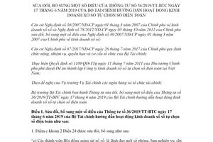 Thông tư 21/2020/TT-BTC sửa đổi Thông tư 36/2019/TT-BTC kinh doanh xổ số tự chọn số điện toán