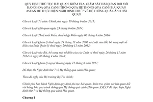 Nghị định 46/2020/NĐ-CP thủ tục hải quan đối với hàng hóa quá cảnh thông qua Hệ thống quá cảnh