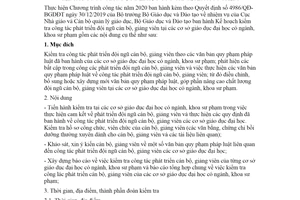 Kế hoạch 227/KH-BGDĐT 2020 phát triển đội ngũ cán bộ cán bộ giảng viên tại cơ sở giáo dục đại học