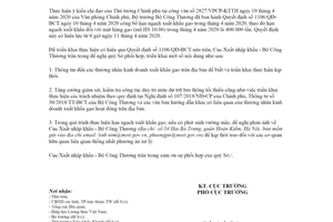 Công văn 0362/XNK-NS 2020 thực hiện Quyết định 1106/QĐ-BCT