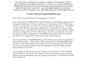 Quyết định 1520/QĐ-UBND 2020 sửa đổi Kế hoạch thời gian năm học đối với giáo dục phổ thông Hà Nội