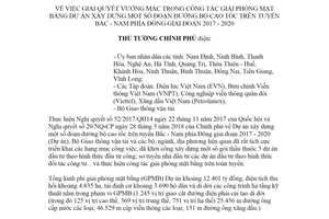 Công điện 442/CĐ-TTg 2020 giải quyết giải phóng mặt bằng xây dựng tuyến Bắc Nam phía Đông