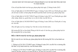 Thông tư 01/2020/TT-BNV bãi bỏ văn bản pháp luật