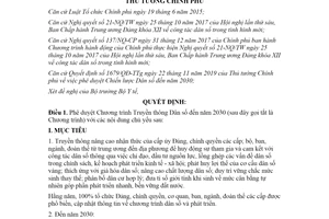 Quyết định 537/QĐ-TTg 2020 phê duyệt Chương trình Truyền thông Dân số đến năm 2030