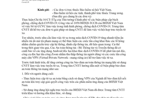 Công văn 537/CNTT-HTA 2020 an toàn thông tin mạng sử dụng công nghệ thông tin làm việc Covid-19
