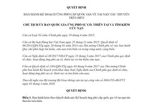 Quyết định 217/QĐ-UBQGƯPSCTT&TKCN 2020 Kế hoạch ứng phó quốc gia tai nạn tàu thuyền trên biển