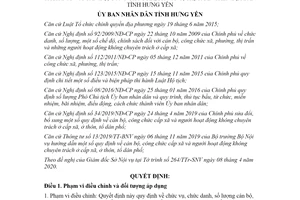 Quyết định 13/2020/QĐ-UBND chế độ chính sách đối với cán bộ công chức xã tỉnh Hưng Yên