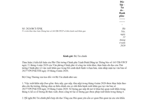 Công văn 2824/BCT-XNK 2020 thực hiện Thông báo 163/TB-VPCP điều hành xuất khẩu gạo
