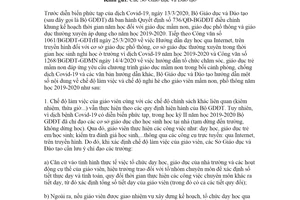 Công văn 1366/BGDĐT-NGCBQLGD chế độ làm việc nghỉ hè giáo viên dịch Covid19 năm học 2019 2020