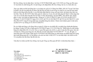 Công văn 3500/BGTVT-KHCN 2020 kiểm tra chất lượng đối với mặt hàng ra đa nhập khẩu