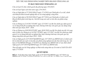 Quyết định 14/2020/QĐ-UBND thực hiện Nghị quyết 07/2019/NQ-HĐND tỉnh Long An