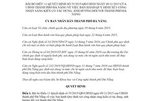Quyết định 10/2020/QĐ-UBND bãi bỏ Điều 11 Quyết định 33/2015/QĐ-UBND Đà Nẵng