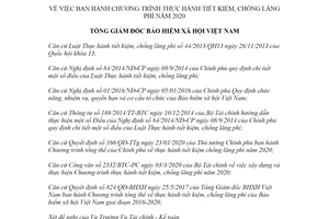 Quyết định 584/QĐ-BHXH 2020 chương trình thực hành tiết kiệm chống lãng phí