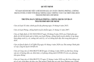 Quyết định 1368/QĐ-BCĐ 2020 đánh giá an toàn phòng chống dịch COVID-19 giao thông Hồ Chí Minh