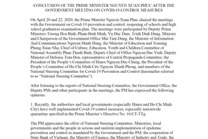 Thông báo 164/TB-VPCP 2020 kết luận Thủ tướng tại cuộc họp phòng chống dịch COVID-19
