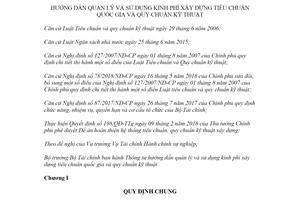 Thông tư 27/2020/TT-BTC quản lý và sử dụng kinh phí xây dựng tiêu chuẩn quốc gia