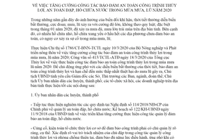 Chỉ thị 06/CT-UBND 2020 bảo đảm an toàn công trình thủy lợi trong mùa mưa lũ Hòa Bình