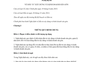 Nghị định 52/2020/NĐ-CP đầu tư xây dựng và kinh doanh sân gôn