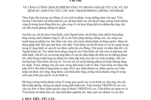 Chỉ thị 05/CT-VKSTC 2020 trách nhiệm công tố trong giải quyết vụ án hình sự phòng chống tội phạm