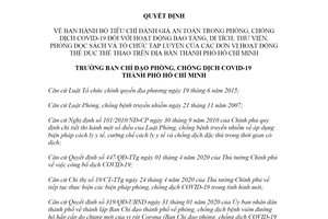 Quyết định 1397/QĐ-BCĐ 2020 an toàn phòng COVID-19 đối với hoạt động bảo tàng Hồ Chí Minh