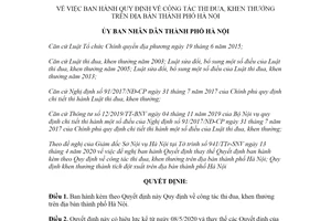 Quyết định 09/2020/QĐ-UBND quy định công tác thi đua khen thưởng Hà Nội