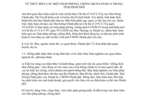 Chỉ thị 07/CT-UBND 2020 thực hiện phòng chống dịch COVID-19 trong tình hình mới Hà Nội