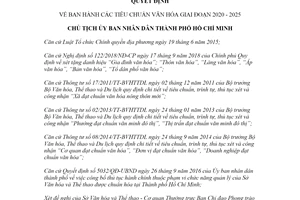 Quyết định 1280/QĐ-UBND 2020 Tiêu chuẩn văn hóa Hồ Chí Minh giai đoạn 2020 2025