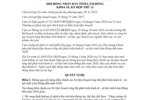 Nghị quyết 169/NQ-HĐND 2020 điều chỉnh cục bộ Quy hoạch phát triển kinh tế xã hội Lâm Đồng