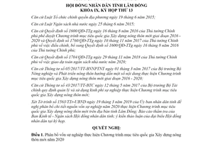 Nghị quyết 172/NQ-HĐND 2020 phân bổ vốn thực hiện Xây dựng nông thôn mới tỉnh Lâm Đồng