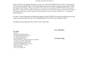 Công văn 5595/QLD-KD 2020 xuất khẩu trở lại thuốc phòng chống COVID 19