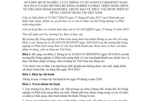 Thông tư 06/2020/TT-BNNPTNT sửa đổi Điều 2 Thông tư 10/2019/TT-BNNPTNT