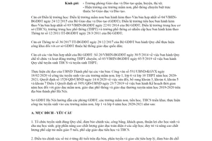 Công văn 1363/SGDĐT-QLT 2020 hướng dẫn tuyển sinh vào trường mầm non Sở Giáo dục Hà Nội