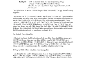 Công văn 5556/QLD-MP 2020 đình chỉ lưu hành thu hồi mỹ phẩm không đạt tiêu chuẩn chất lượng