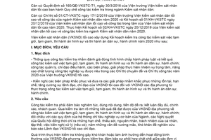 Kế hoạch 63/KH-VKSTC 2020 công tác kiểm sát việc tạm giữ tạm giam thi hành án hình sự